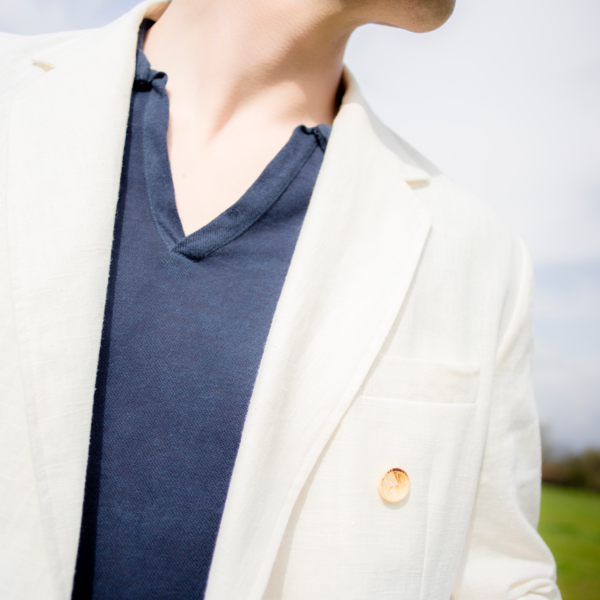 Unisex Tennis Polo. Naturally dyed in Deep Blue